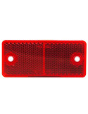 CATADIOPTRE ROUGE RECTANGLE ADHESIF(avec 2 trous de fixation ) 90 X 40 mm