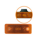 FEU SUSPENDU ORANGE 2 LED 12/24V  SUR SEMELLE  A 90 degrés (AVEC CABLE LG 0,25M)