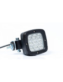 PHARE DE TRAVAIL CARRE 9  LED  - 12/24v - 1800 Lm   13.5 W -ADR  ( Dimensions : 100 x 100  x 80 mm ) NOIR