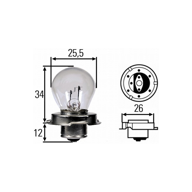 LAMPE / AMPOULE 6V 15W (P26S)
