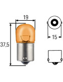 Ampoule Orange RY10W - Standard - 12V - 10W - Type de culot: BAU15s